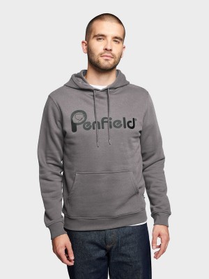 Penfield Bear Chest Print Men Hoodie Grey | P-7412508