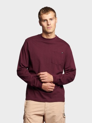 Penfield Chest Pocket Long Sleeve Men T Shirts Fuchsia | P-6102745