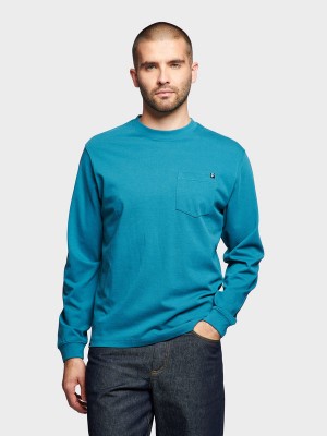 Penfield Chest Pocket Long Sleeve Men T Shirts Blue | P-2074359