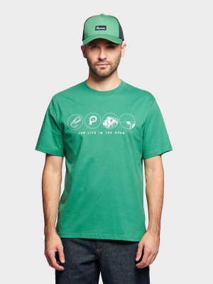 Penfield Multi Symbols Men T Shirts Green | P-4106357