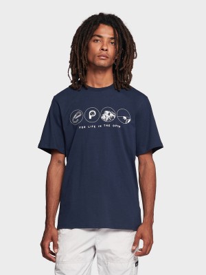 Penfield Multi Symbols Men T Shirts Navy Blue | P-5640392