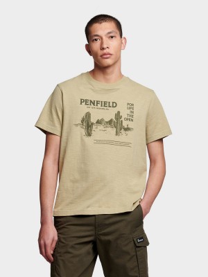 Penfield Relaxed Fit Reverence Print Men T Shirts Green | P-5309648