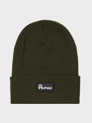 Penfield Reverse Badge Men Beanie Dark Green | P-6715048