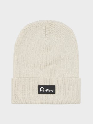 Penfield Reverse Badge Men Beanie White | P-0215469