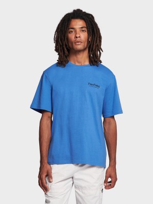 Penfield Script Men T Shirts Deep Blue | P-4273985