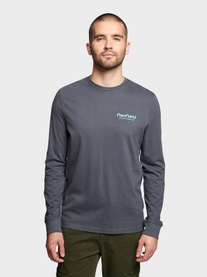 Penfield Sketch Mountain Back Graphic Long Sleeve Men T Shirts Dakr Blue | P-8621509