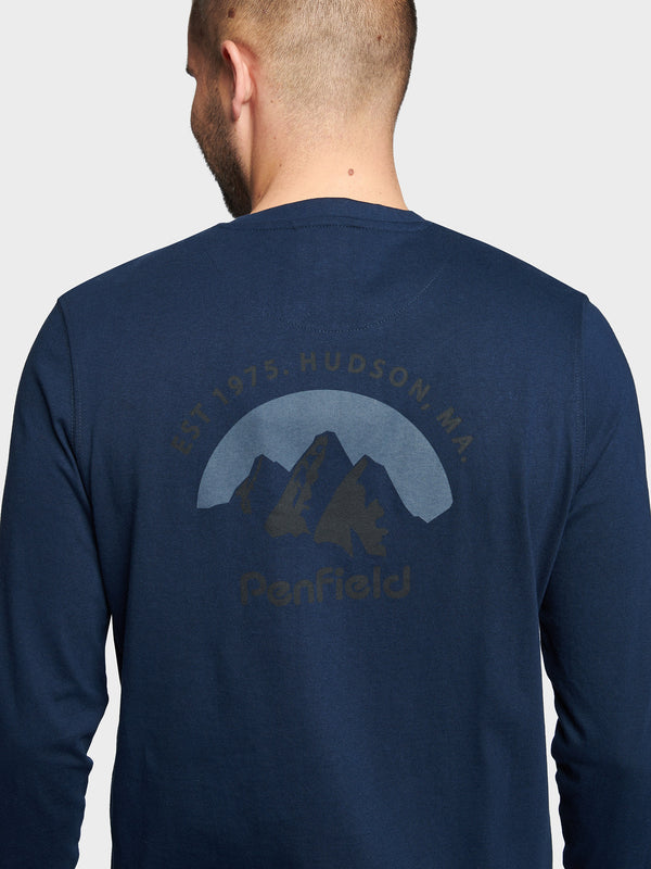 Penfield Arc Mountain Long Sleeve Men T Shirts Navy Blue | P-2418736