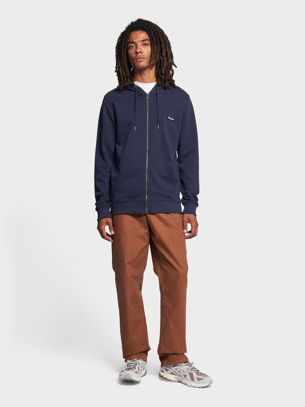 Penfield Badge Zip Men Hoodie Navy Blue | P-5087326