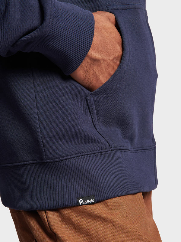 Penfield Badge Zip Men Hoodie Navy Blue | P-5087326