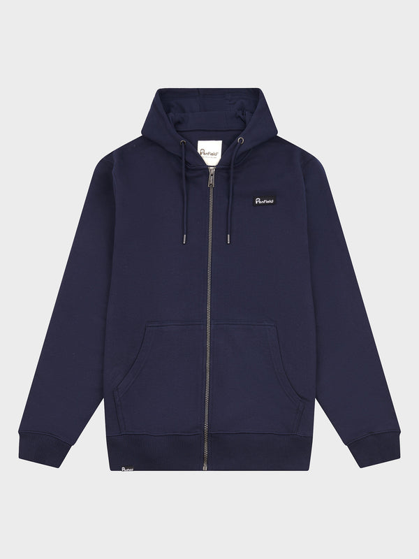 Penfield Badge Zip Men Hoodie Navy Blue | P-5087326