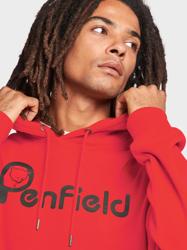 Penfield Bear Chest Print Men Hoodie Red | P-7205193