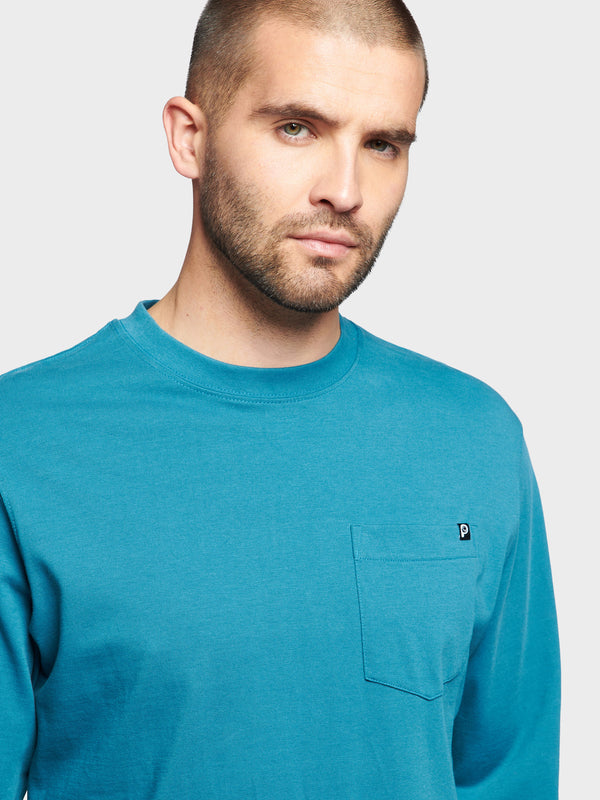 Penfield Chest Pocket Long Sleeve Men T Shirts Blue | P-2074359