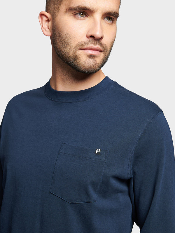 Penfield Chest Pocket Long Sleeve Men T Shirts Navy Blue | P-5072481