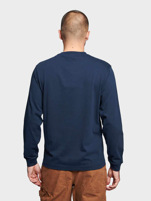 Penfield Chest Pocket Long Sleeve Men T Shirts Navy Blue | P-5072481