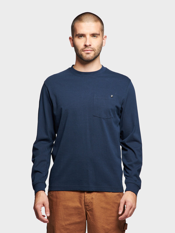 Penfield Chest Pocket Long Sleeve Men T Shirts Navy Blue | P-5072481