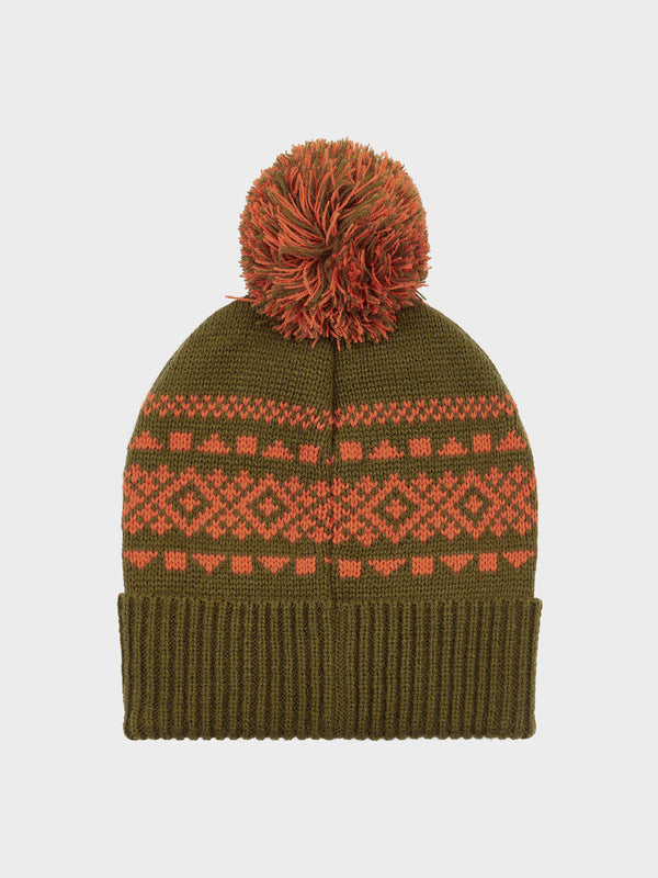 Penfield Fairton Fair Isle Bobble Men Cap Dark Green | P-6089724