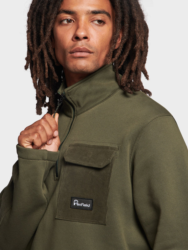 Penfield Funnel Neck Men Sweater Dark Green | P-9728354