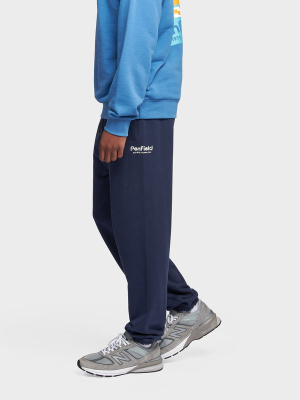 Penfield Hudson Script Men Sweatpants Navy Blue | P-3078542