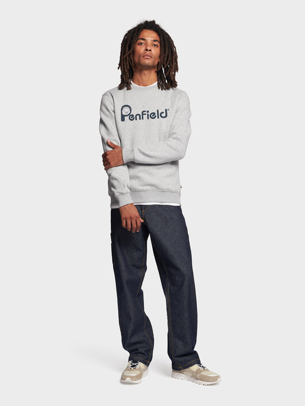 Penfield P Bear Chest Print Men Sweater Grey | P-0456921