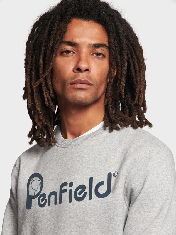 Penfield P Bear Chest Print Men Sweater Grey | P-0456921