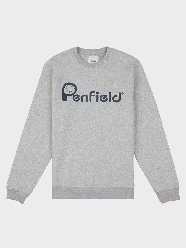 Penfield P Bear Chest Print Men Sweater Grey | P-0456921