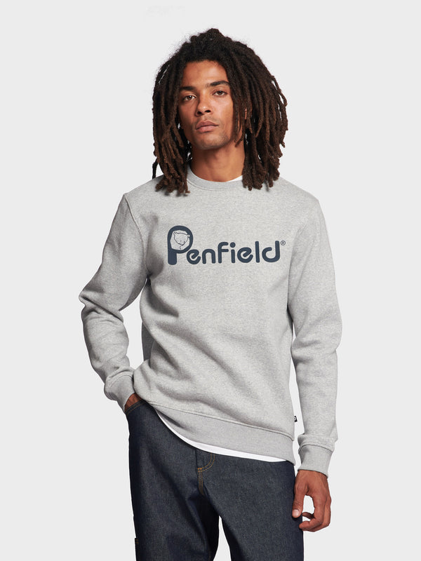 Penfield P Bear Chest Print Men Sweater Grey | P-0456921