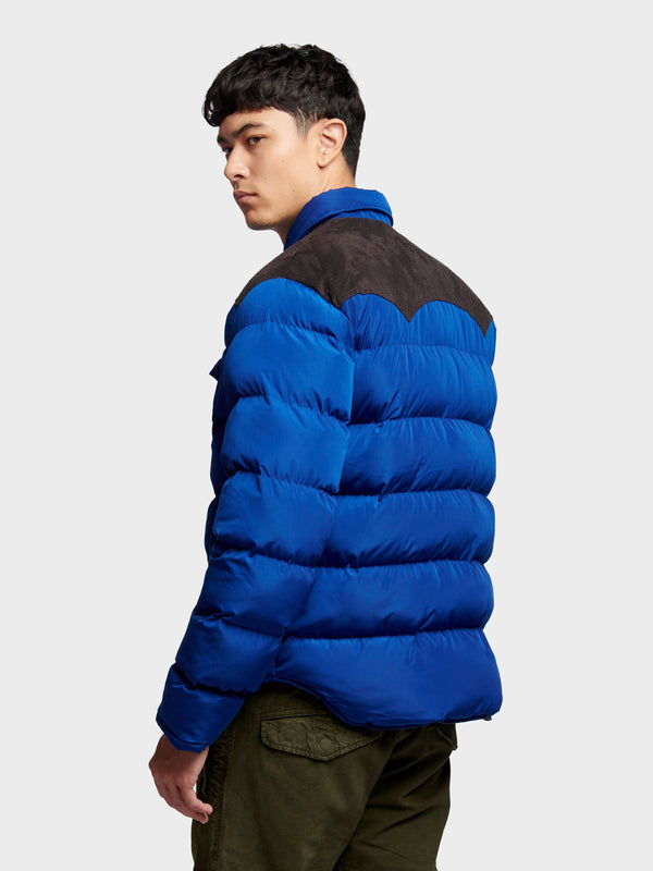 Penfield Penfield Contrast Yoke Men Puffer Jacket Blue | P-6547183