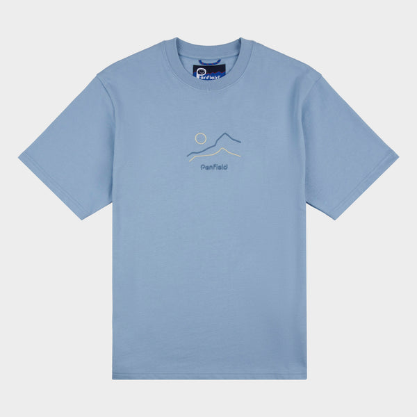 Penfield Relaxed Fit Embroidered Mountain Men T Shirts Blue | P-4795061