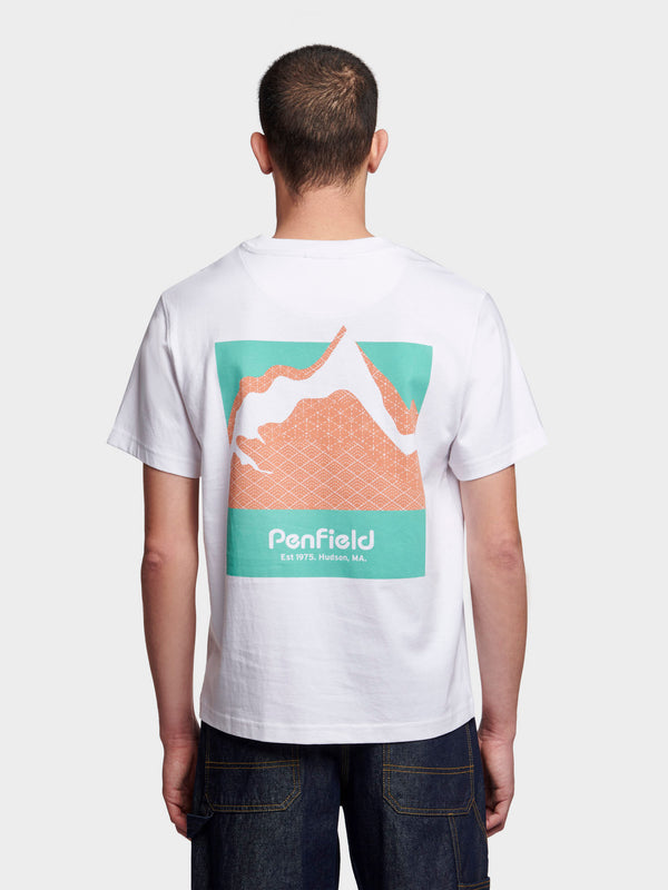 Penfield Relaxed Fit Mountain Back Print Men T Shirts White | P-9135678