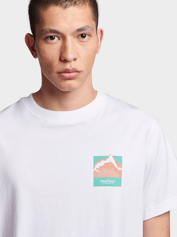 Penfield Relaxed Fit Mountain Back Print Men T Shirts White | P-9135678