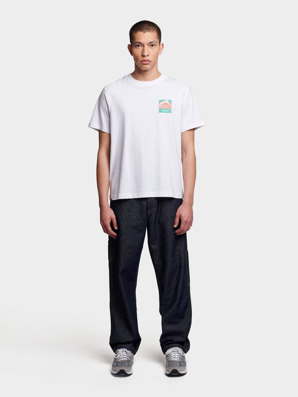 Penfield Relaxed Fit Mountain Back Print Men T Shirts White | P-9135678