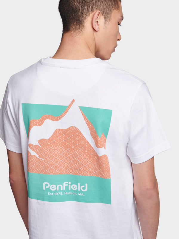 Penfield Relaxed Fit Mountain Back Print Men T Shirts White | P-9135678