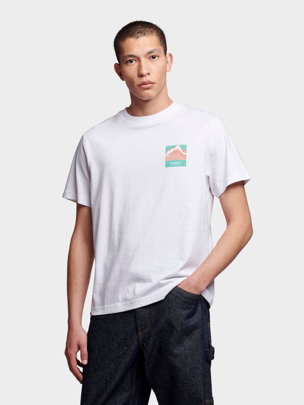 Penfield Relaxed Fit Mountain Back Print Men T Shirts White | P-9135678