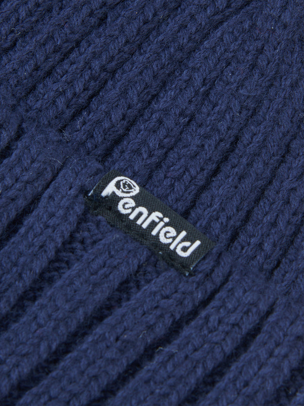 Penfield Ribbed Fisherman Men Beanie Navy Blue | P-3692410