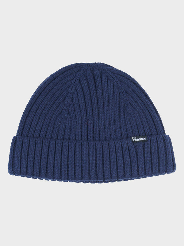 Penfield Ribbed Fisherman Men Beanie Navy Blue | P-3692410