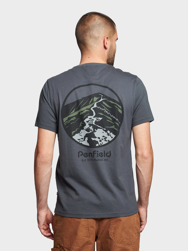 Penfield Ridge Trail Back Graphic Men T Shirts Dakr Blue | P-8271340