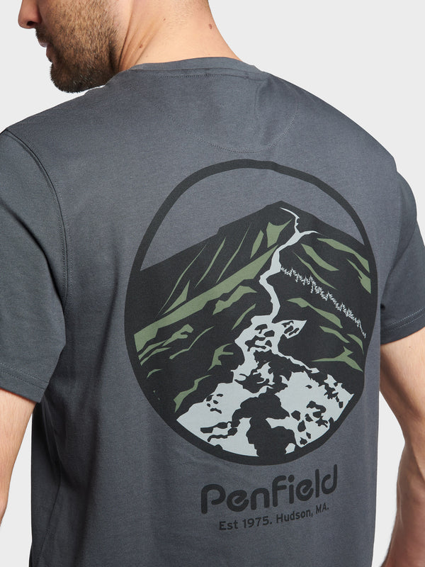 Penfield Ridge Trail Back Graphic Men T Shirts Dakr Blue | P-8271340