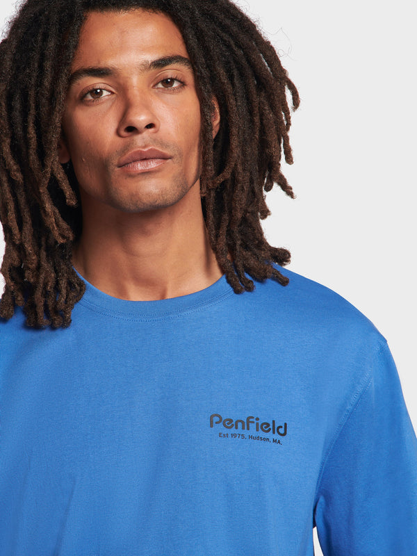 Penfield Script Men T Shirts Deep Blue | P-4273985