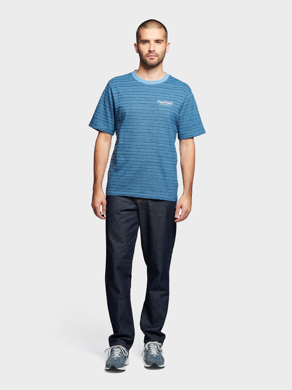 Penfield Textured Stripe Men T Shirts Blue | P-3124076