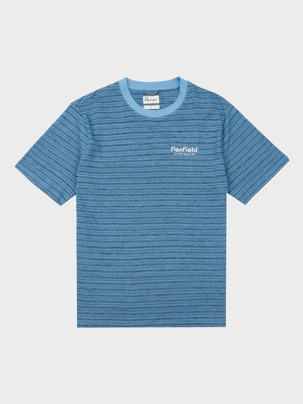 Penfield Textured Stripe Men T Shirts Blue | P-3124076