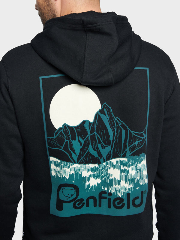 Penfield Washed Mountain Graphic Men Hoodie Black | P-4153078